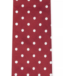 Red & White Polka Dot Silk Woven Tie