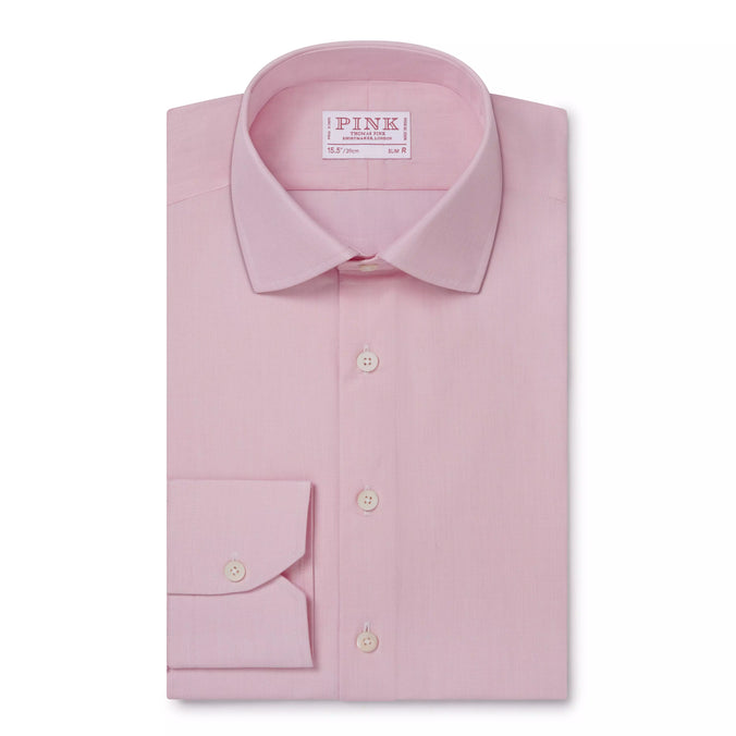 Pink Slim Fit End on End Formal Shirt