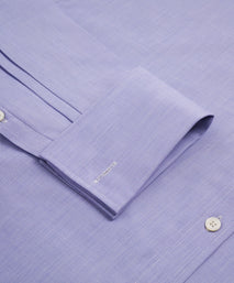 Blue Tailored Fit Double Cuff End on End Formal Shirt