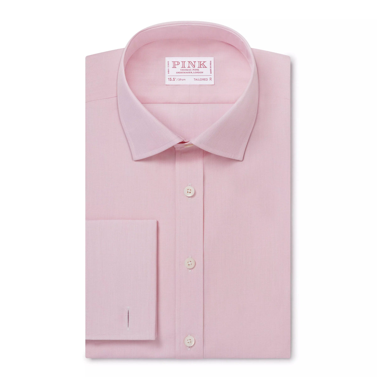 Pink Tailored Fit Double Cuff End on End Formal Shirt