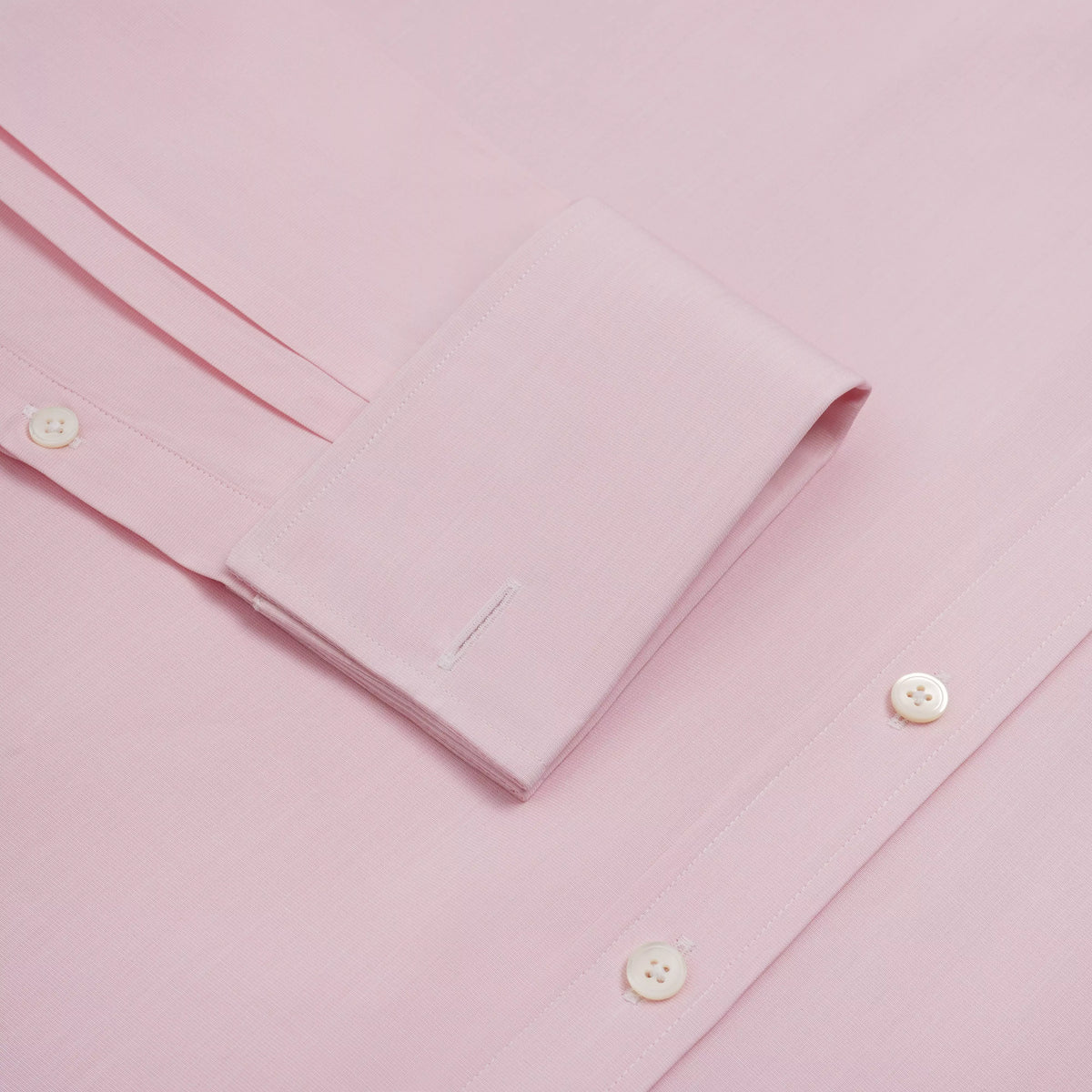 Pink Tailored Fit Double Cuff End on End Formal Shirt