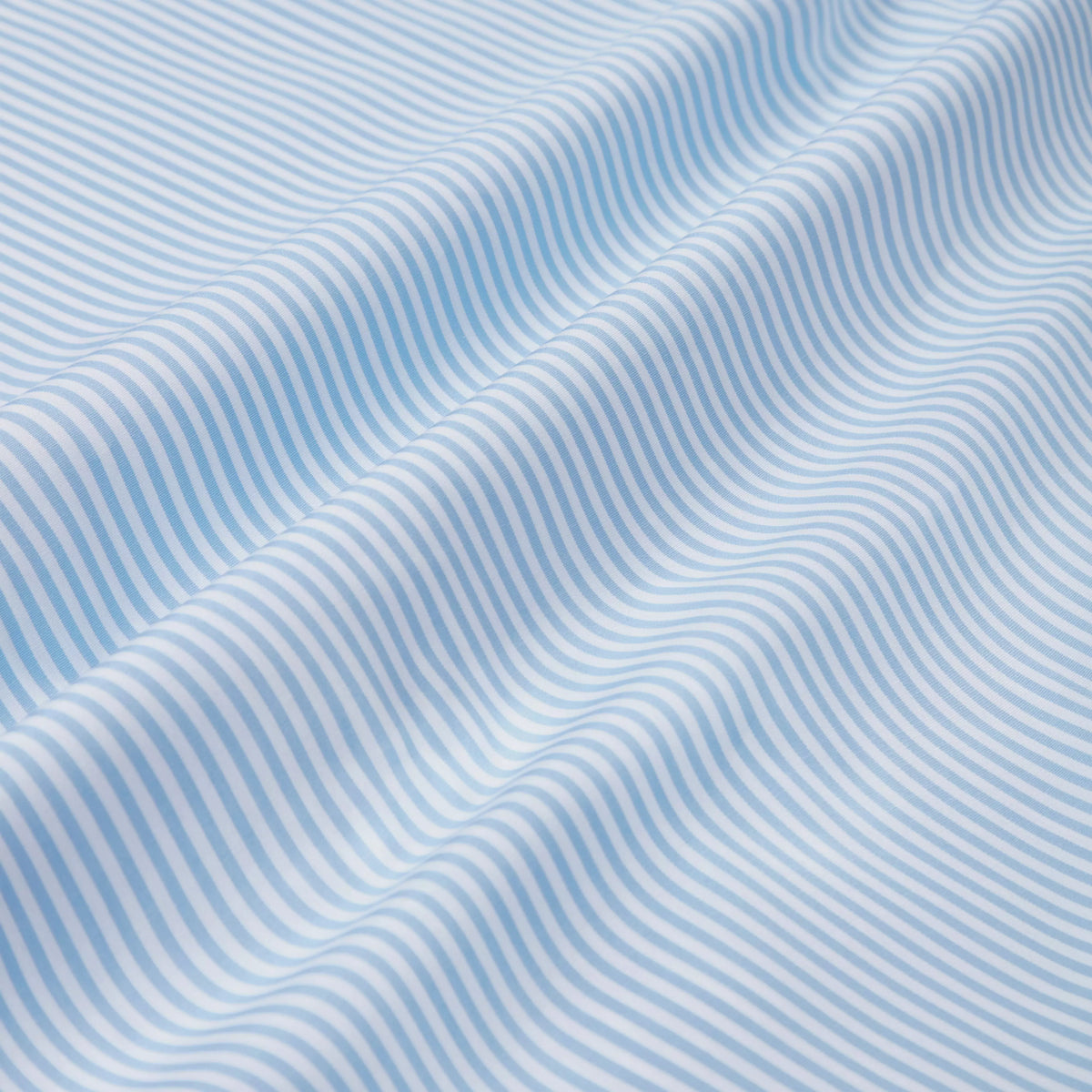 Pale Blue & White Tailored Fit Double Cuff Core Poplin Bengal Stripe Formal Shirt