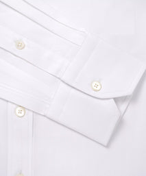 White Classic Fit Twill Herringbone Formal Shirt