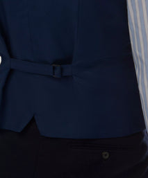 Navy Blue 4 Button Merino Wool Waistcoat