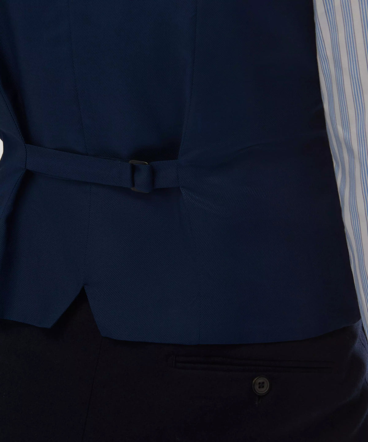 Navy Blue 4 Button Merino Wool Waistcoat