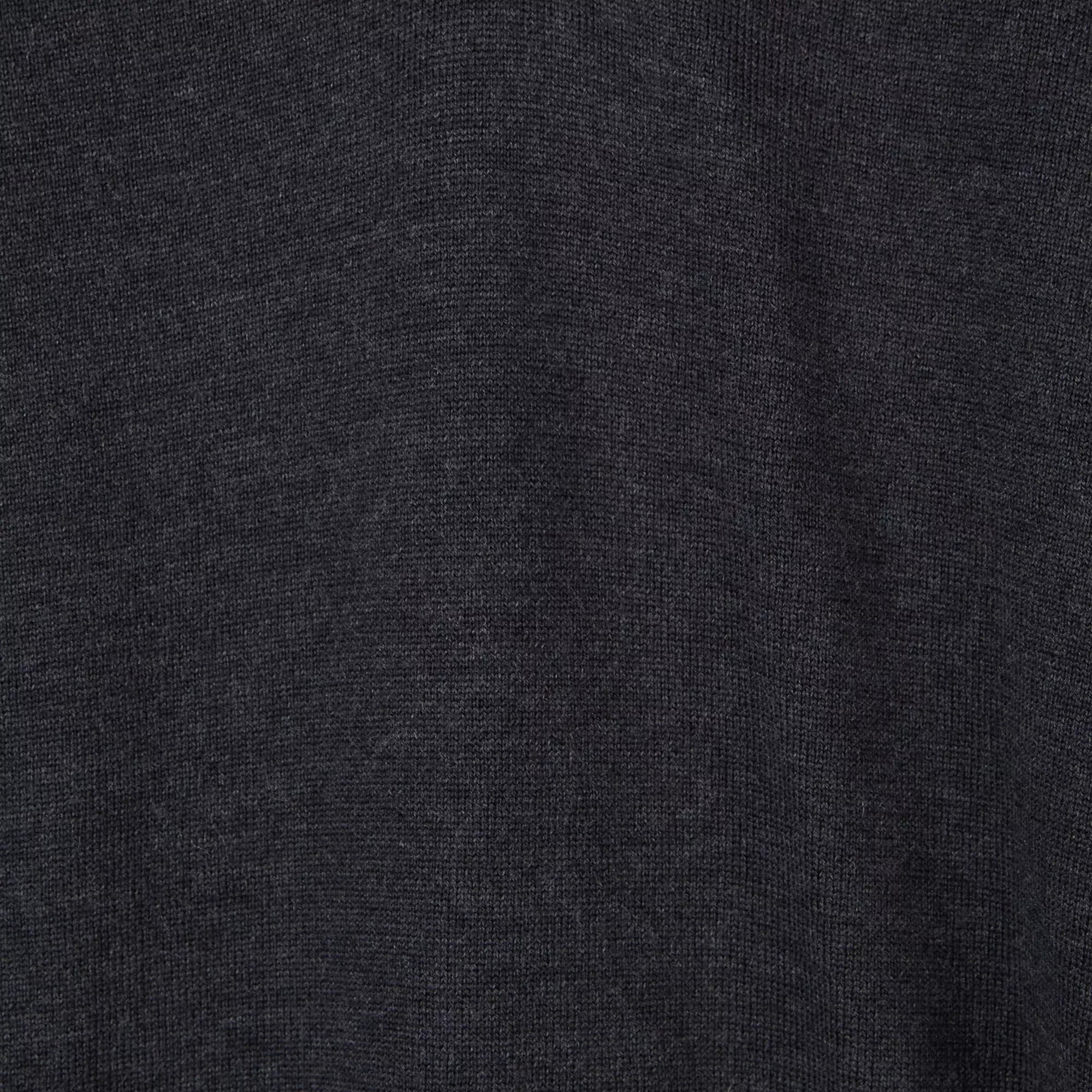 Grey Merino Wool V-Neck Sweater