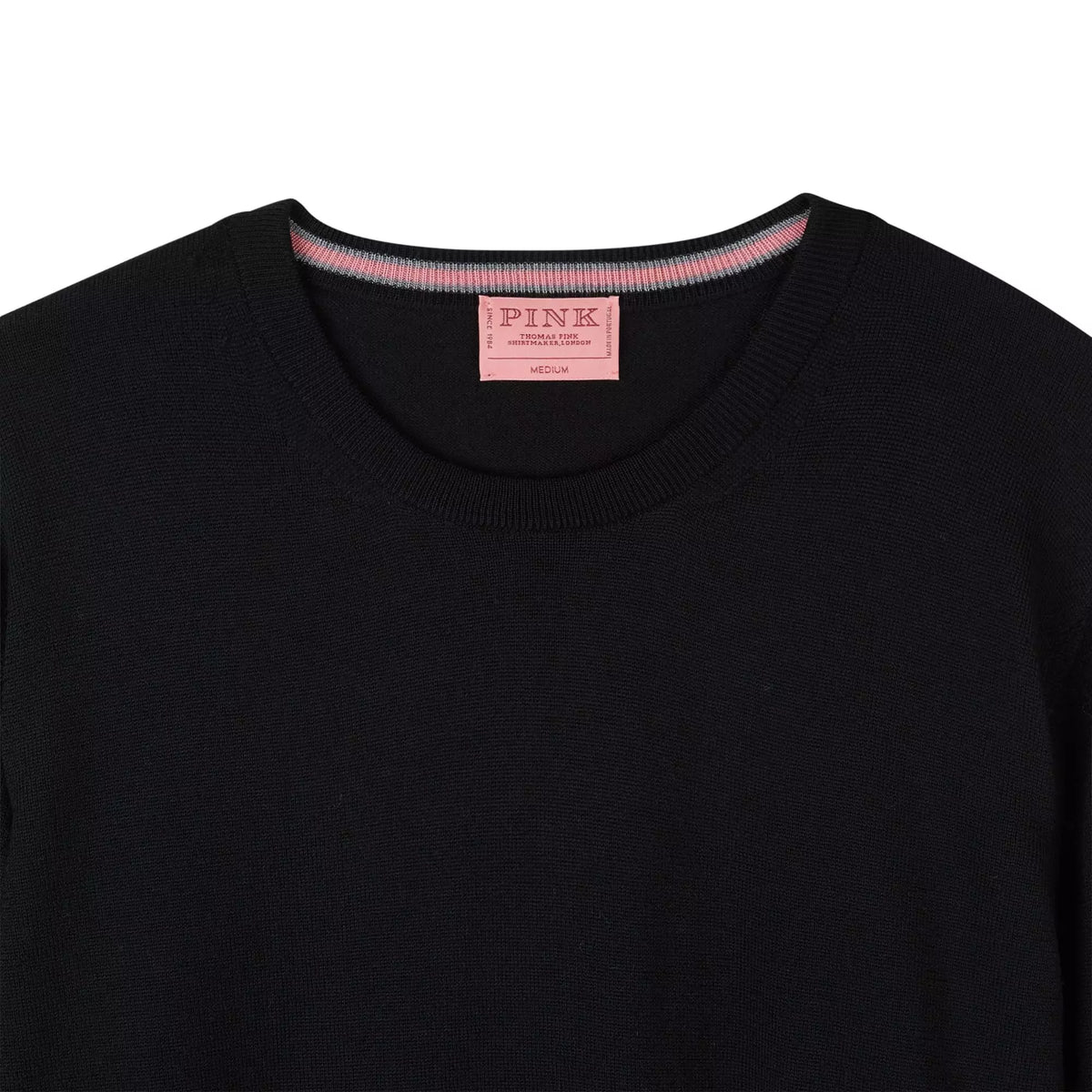 Black Merino Wool Crew Neck Sweater