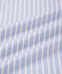 Pale Blue & White Slim Fit Double Cuff Barbican Stripe Formal Shirt