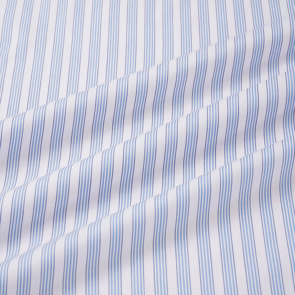 Pale Blue & White Slim Fit Double Cuff Barbican Stripe Formal Shirt