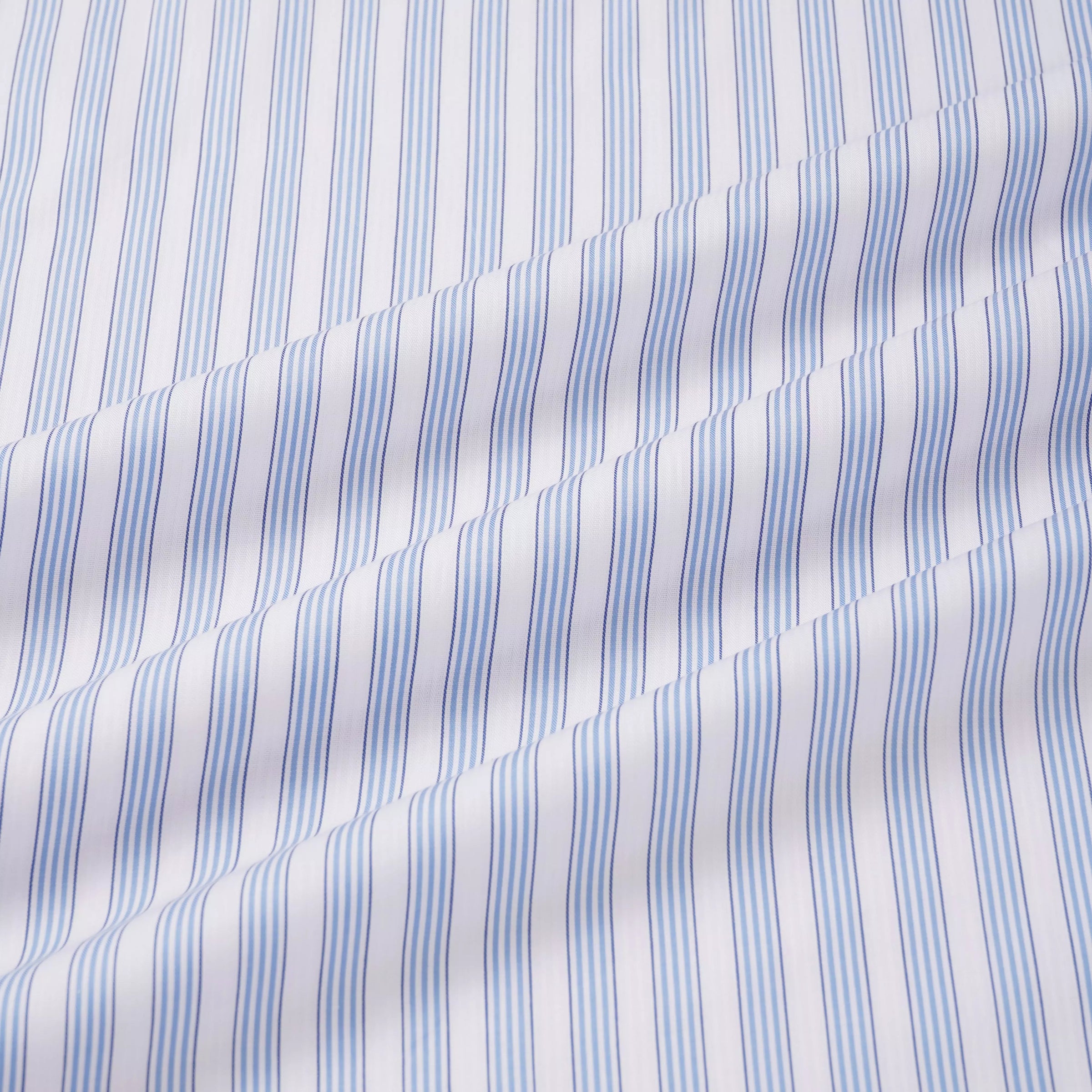 Pale Blue & White Slim Fit Double Cuff Barbican Stripe Formal Shirt