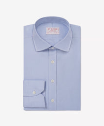 Blue & White Tailored Fit Micro Puppytooth Formal Shirt