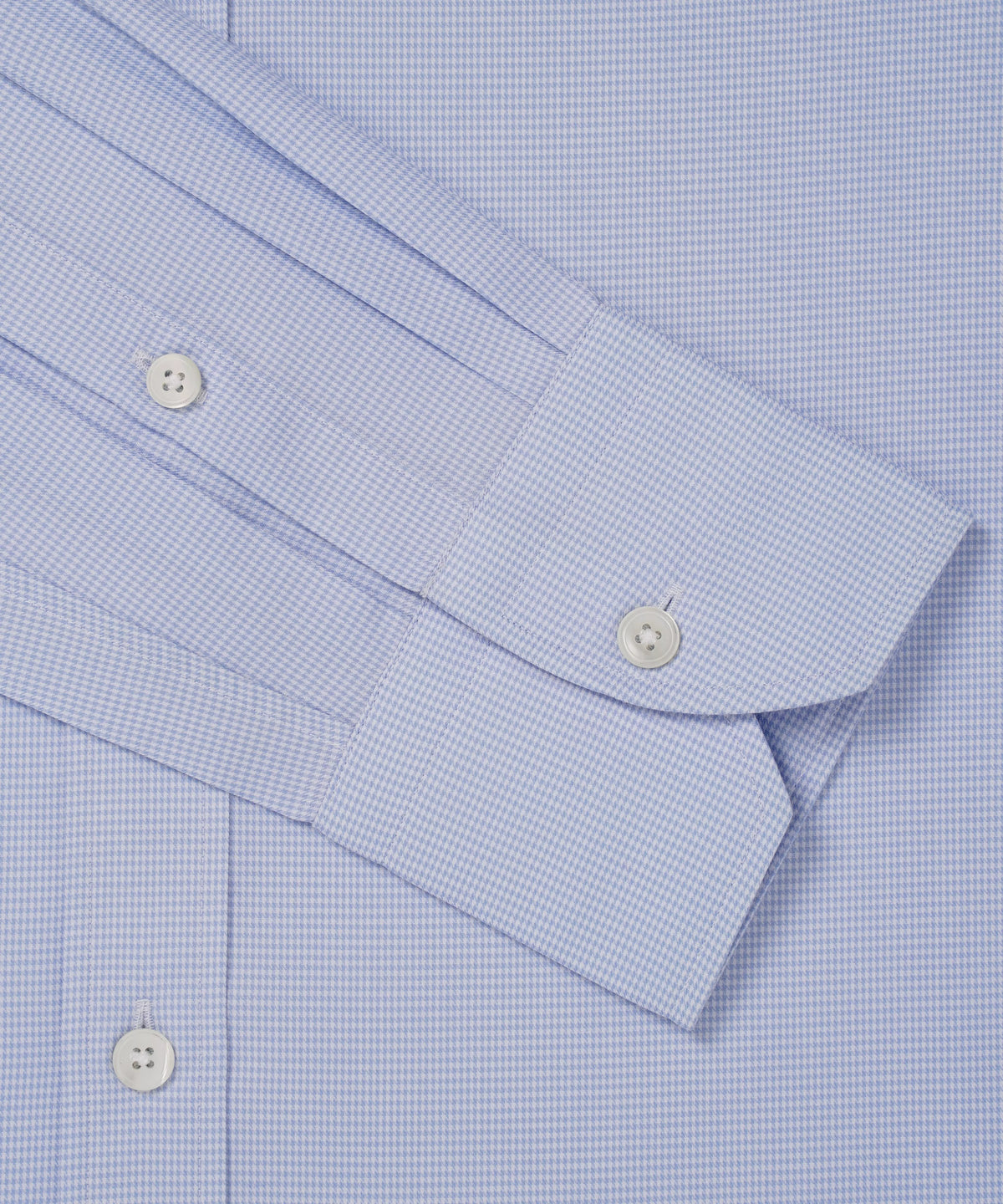 Blue & White Tailored Fit Micro Puppytooth Formal Shirt