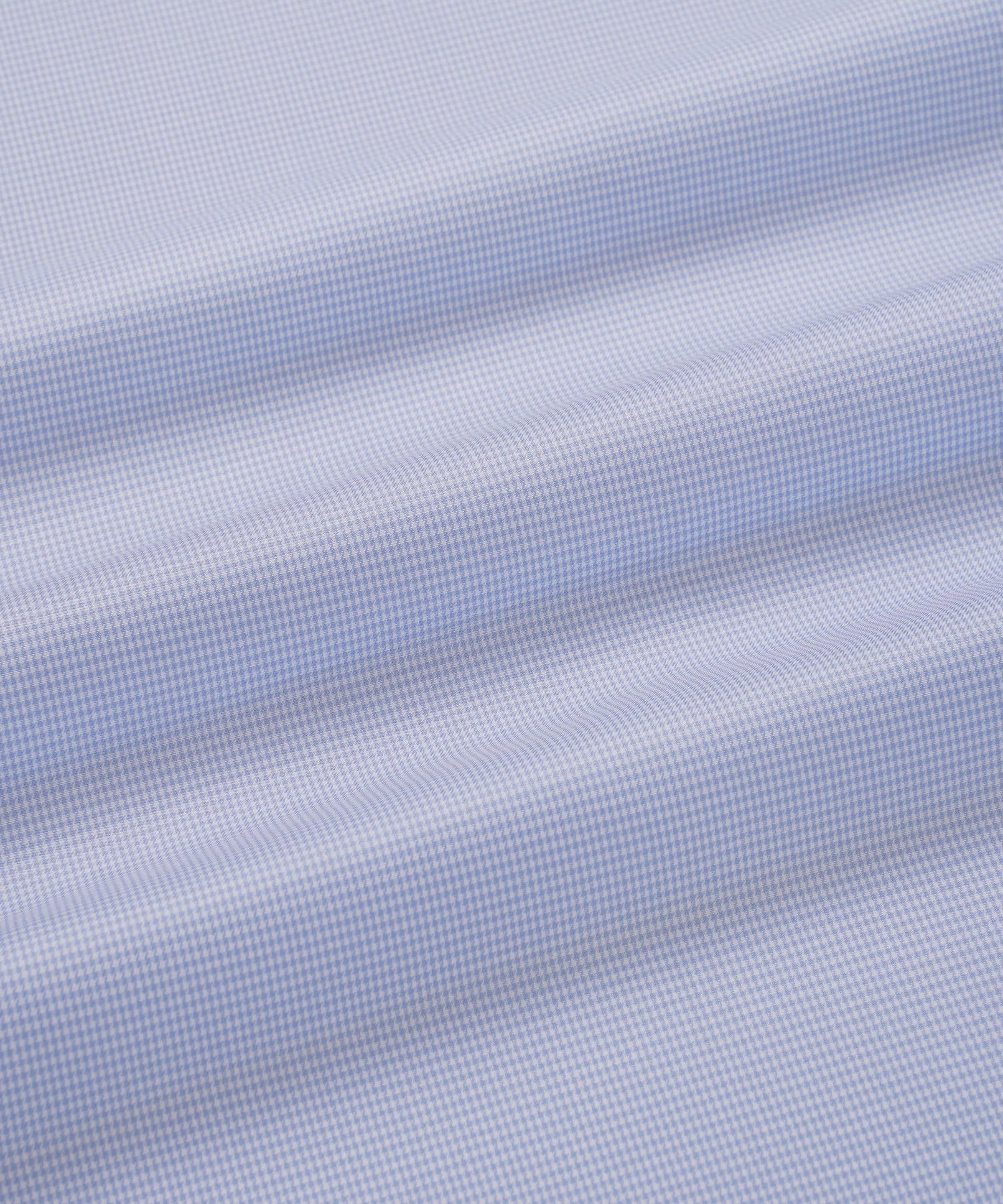 Blue & White Tailored Fit Micro Puppytooth Formal Shirt