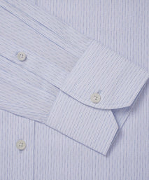 Pale & Blue Tailored Fit Dobby Broken Stripe Formal Shirt