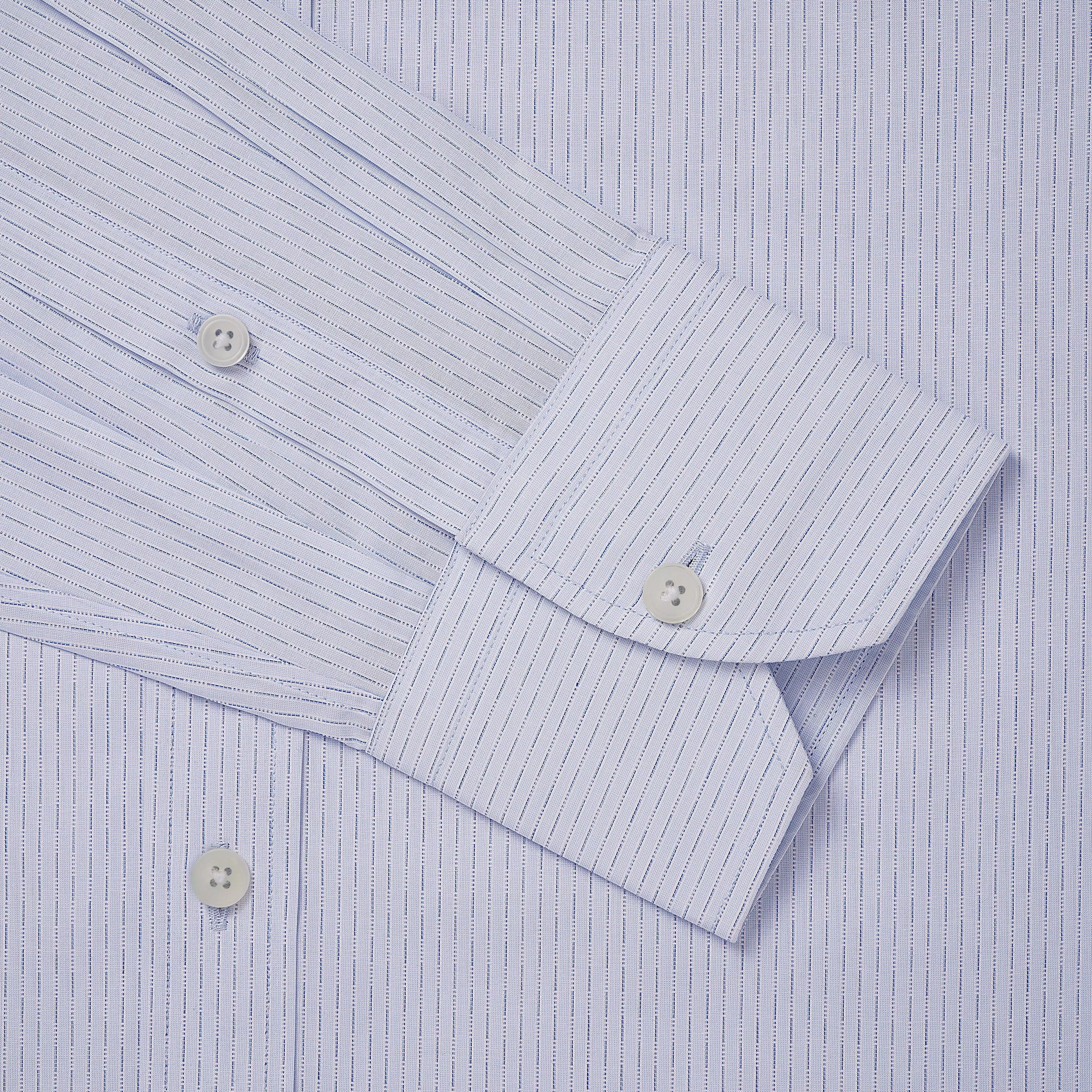 Pale & Blue Tailored Fit Dobby Broken Stripe Formal Shirt