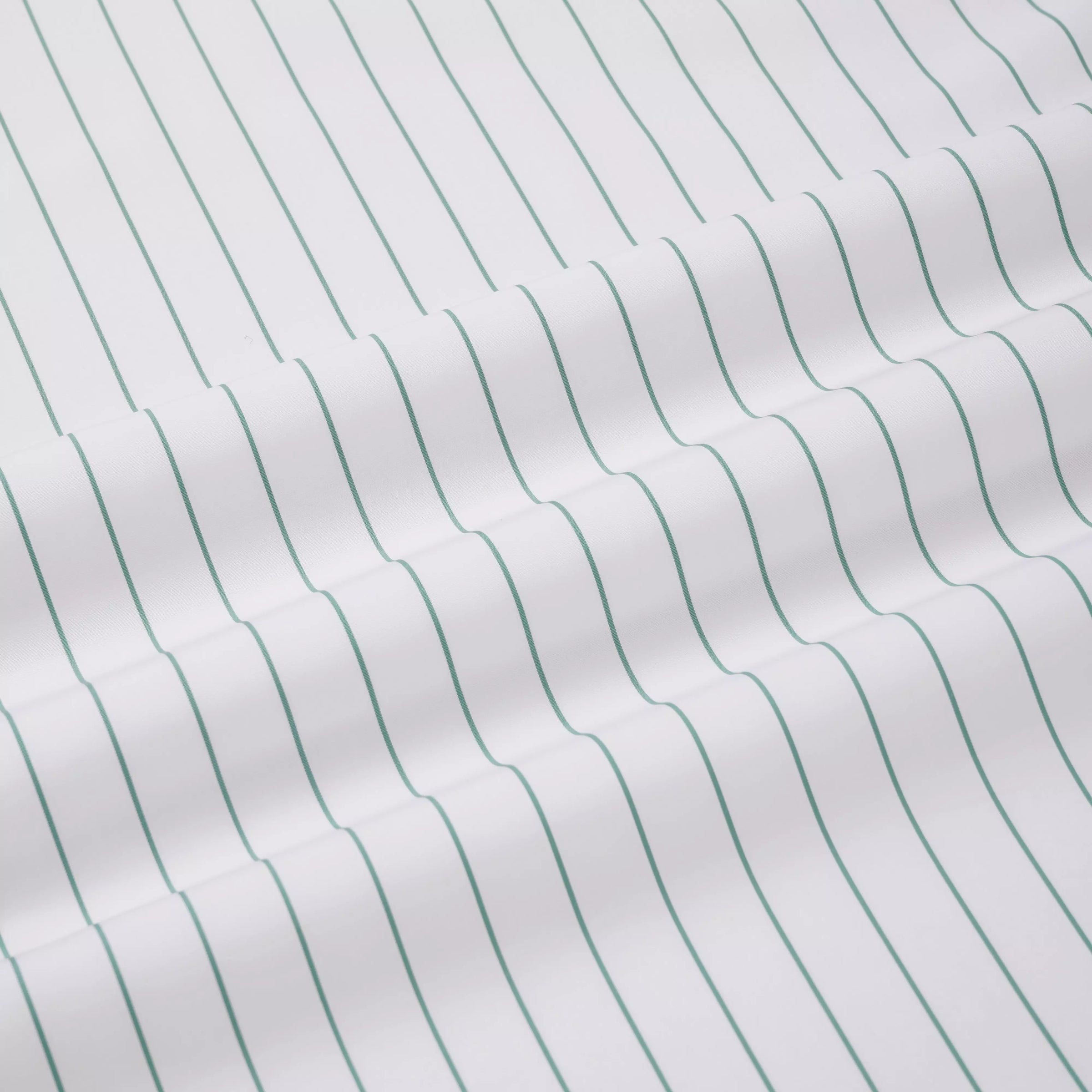 White & Green Tailored Fit Wide Pin Stripe Formal Shirt