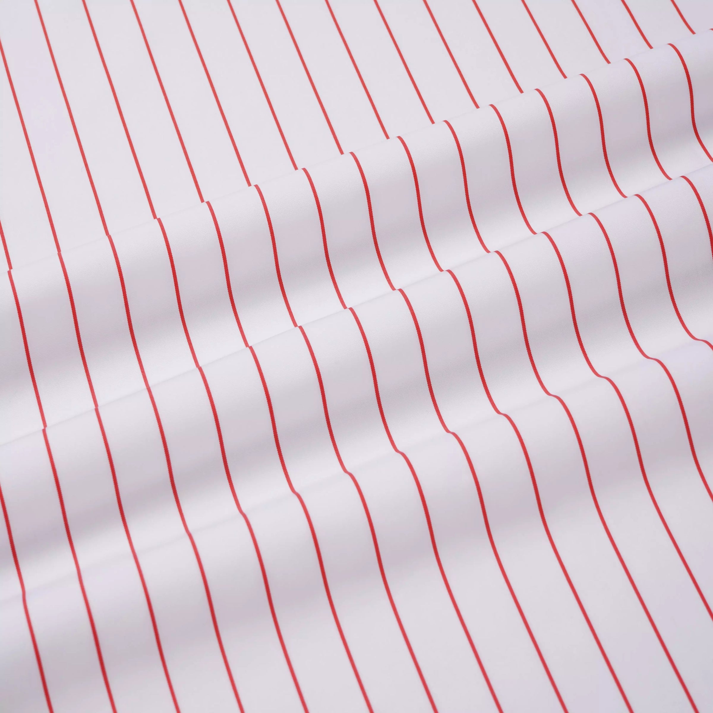 White & Red Tailored Fit Wide Pin Stripe Formal Shirt