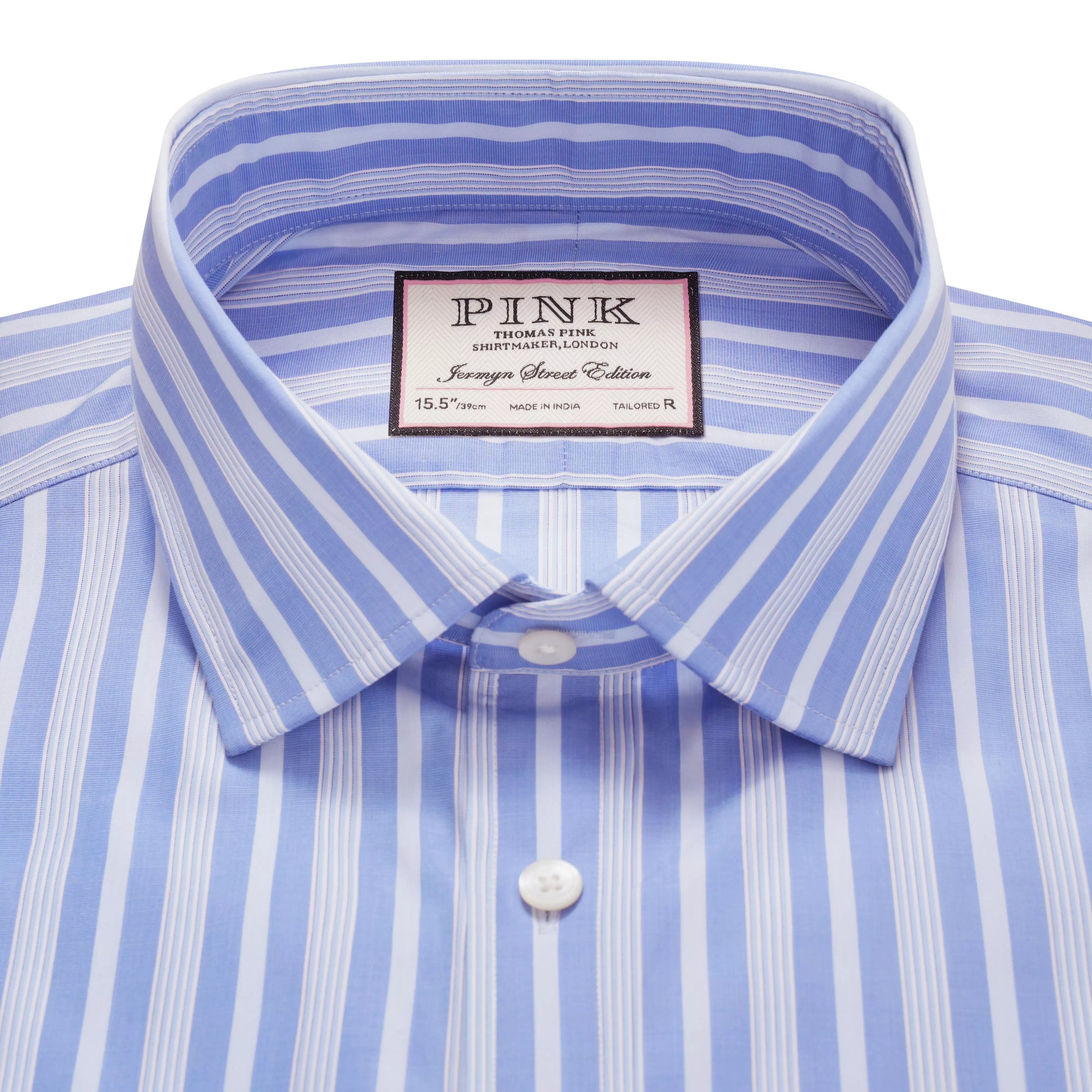 Pale Blue & Blue Tailored Fit Bedford Stripe Formal Shirt