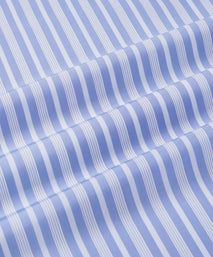 Pale Blue & Blue Tailored Fit Bedford Stripe Formal Shirt