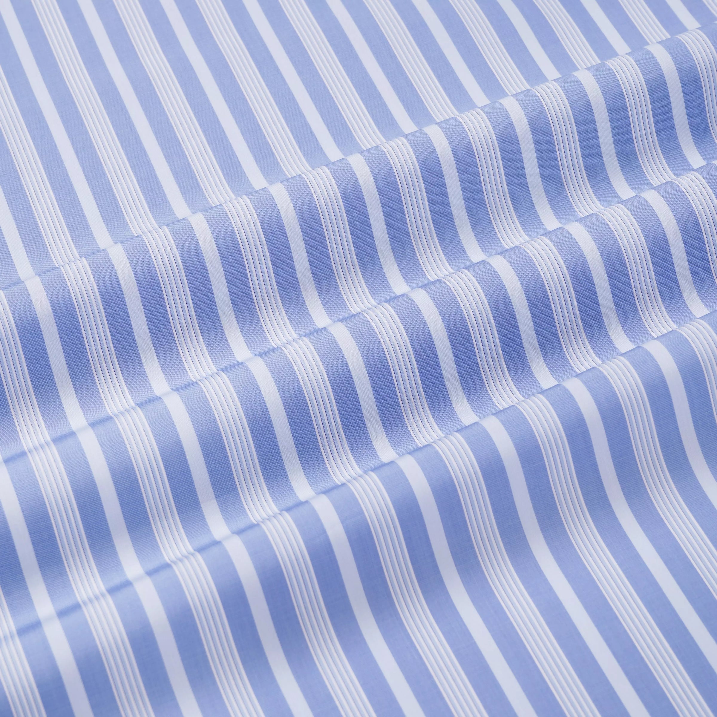 Pale Blue & Blue Tailored Fit Bedford Stripe Formal Shirt