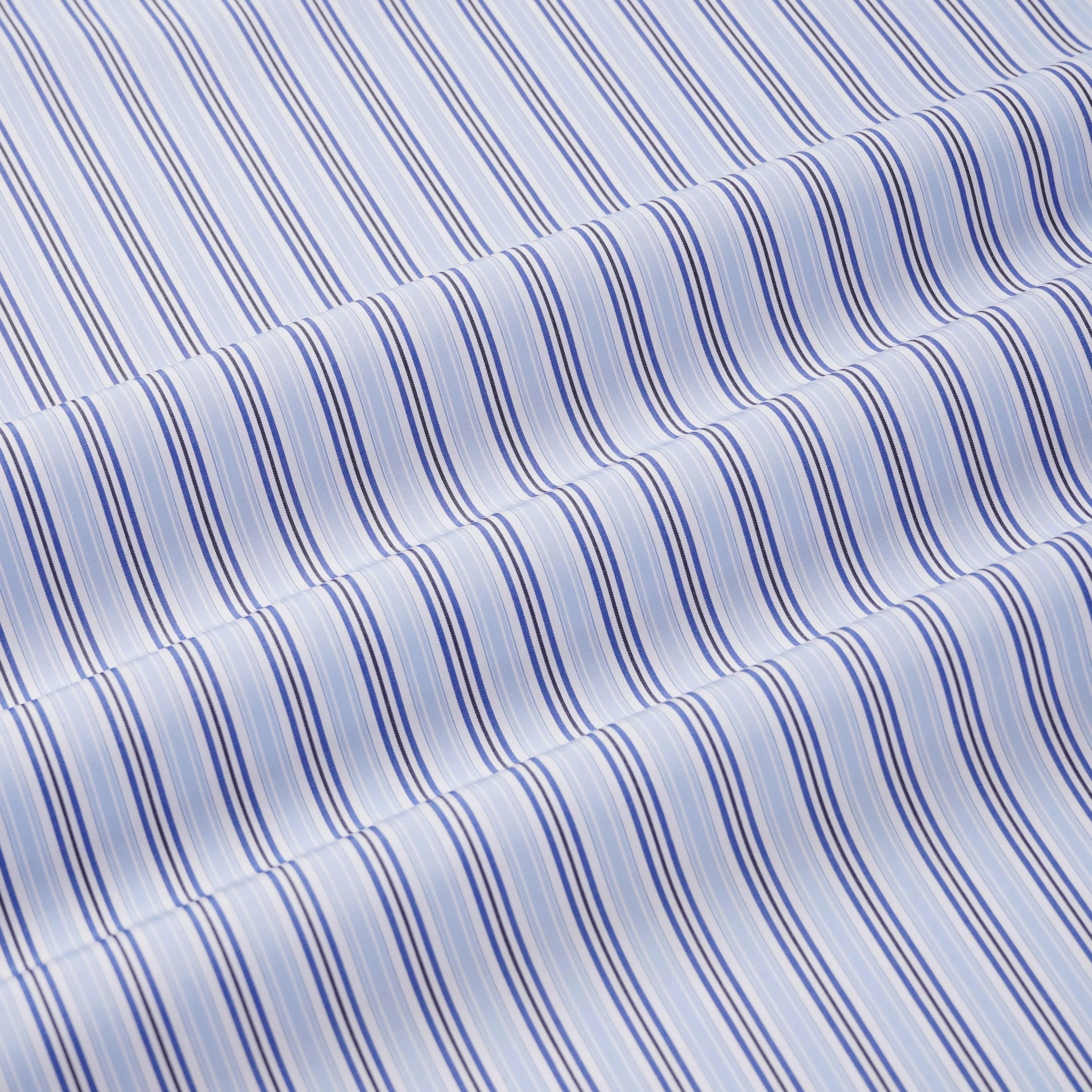 Pale Blue & White Classic Fit Double Cuff Berkeley Stripe Formal Shirt