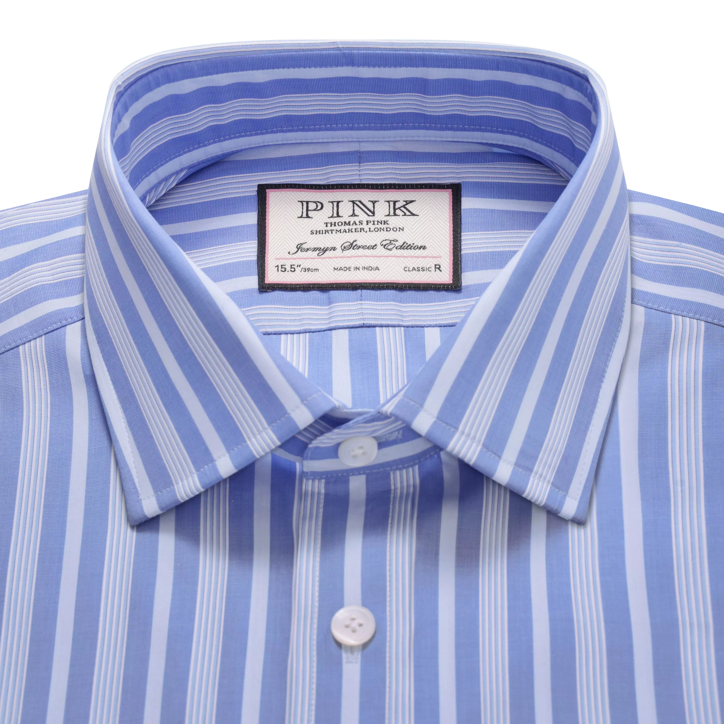 Pale Blue & Blue Classic Fit Bedford Stripe Formal Shirt