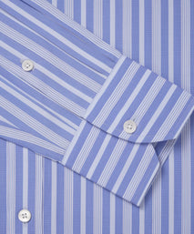 Pale Blue & Blue Classic Fit Bedford Stripe Formal Shirt