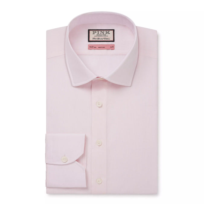 Pale Pink Slim Fit Dry 'Pop' Solid Formal Shirt