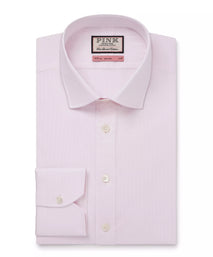 Pale Pink Slim Fit Fine Herringbone Formal Shirt