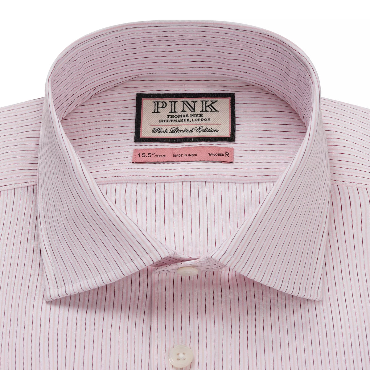 Pale Pink & White Tailored Fit Fine Vintage Stripe Formal Shirt