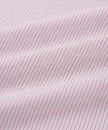 Deep Pink & White Tailored Fit Red Biro Stripe Formal Shirt