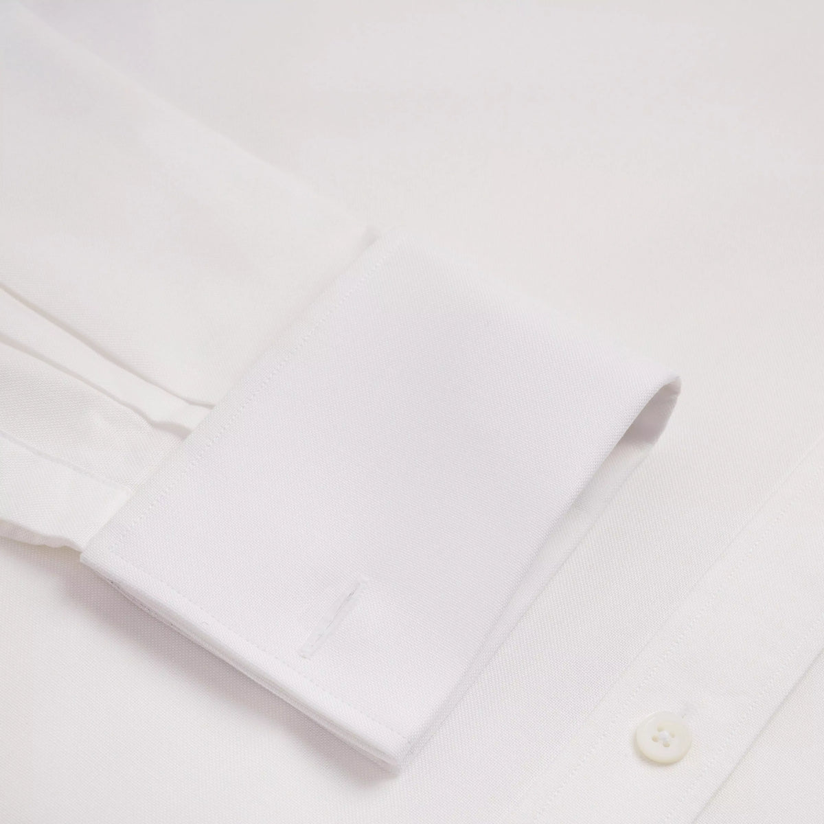 Off White Tailored Fit Double Cuff Cotton Oxford Formal Shirt