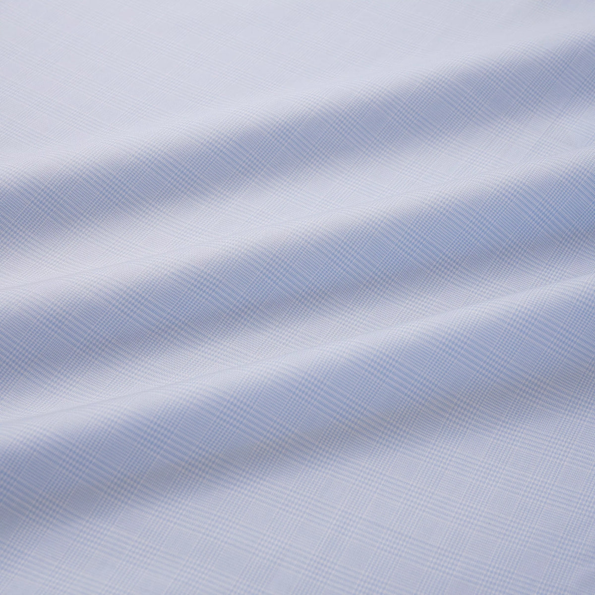Pale Blue & White Classic Fit Prince of Wales Check Formal Shirt