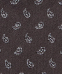 Black & Grey Paisley Motif Silk Woven Tie